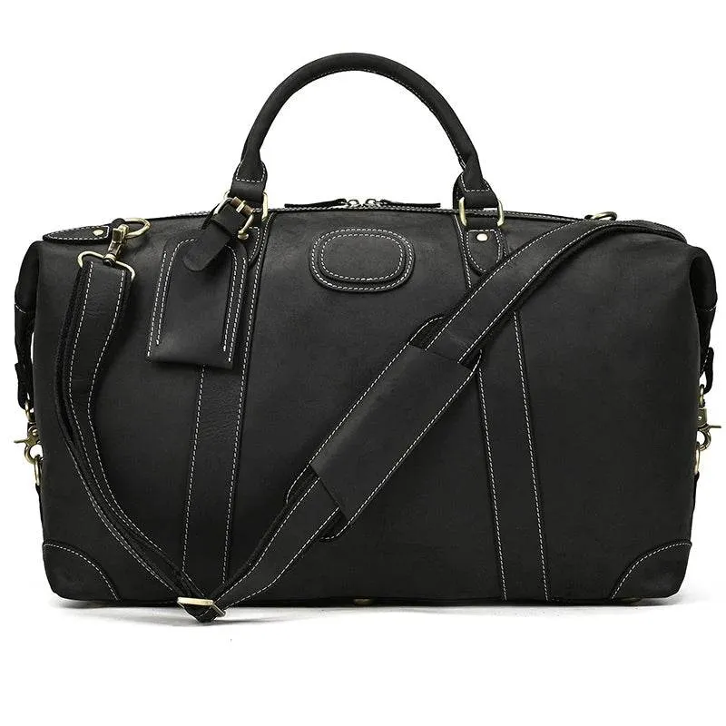 Fashion Leather Men’s Travel Duffle Bag Weekender
