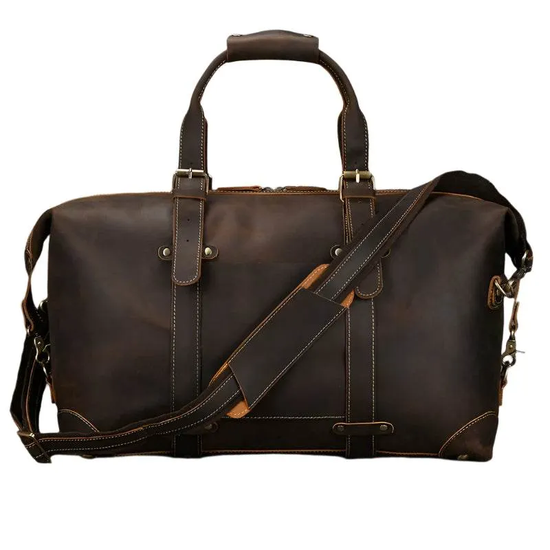 Fashion Leather Men’s Travel Duffle Bag Weekender