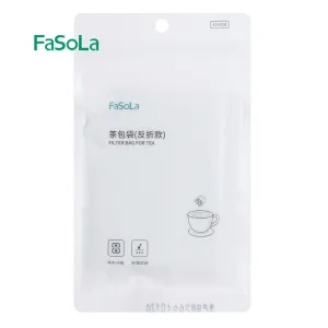 FaSoLa Corn Fiber Tea Filter Bags with Drawstring - White, Pack of 100