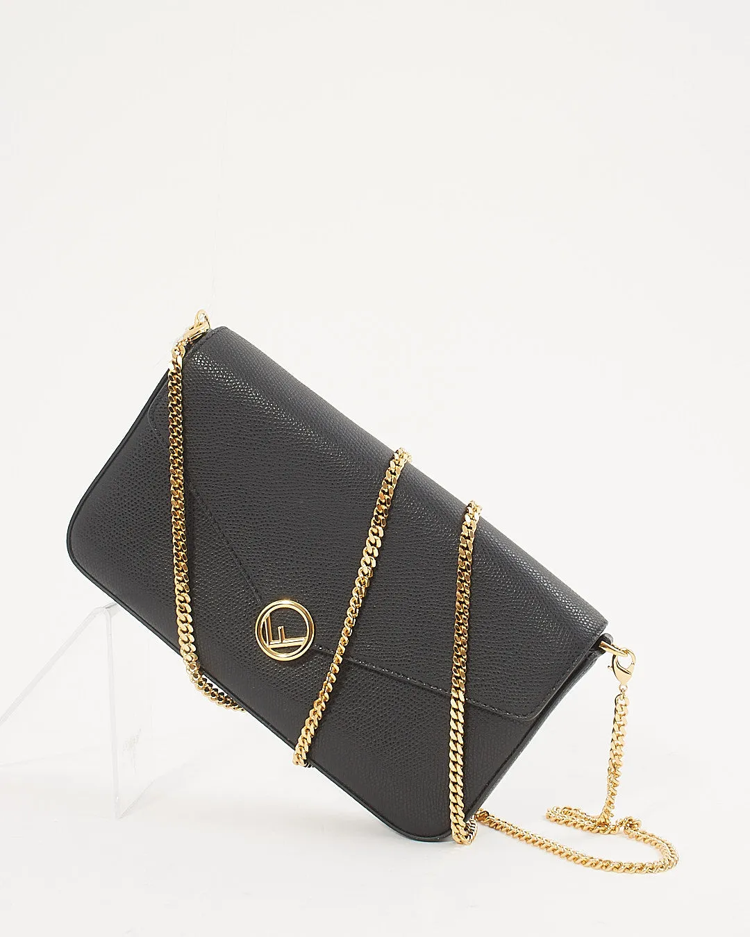 Fendi Black Leather Wallet On Chain