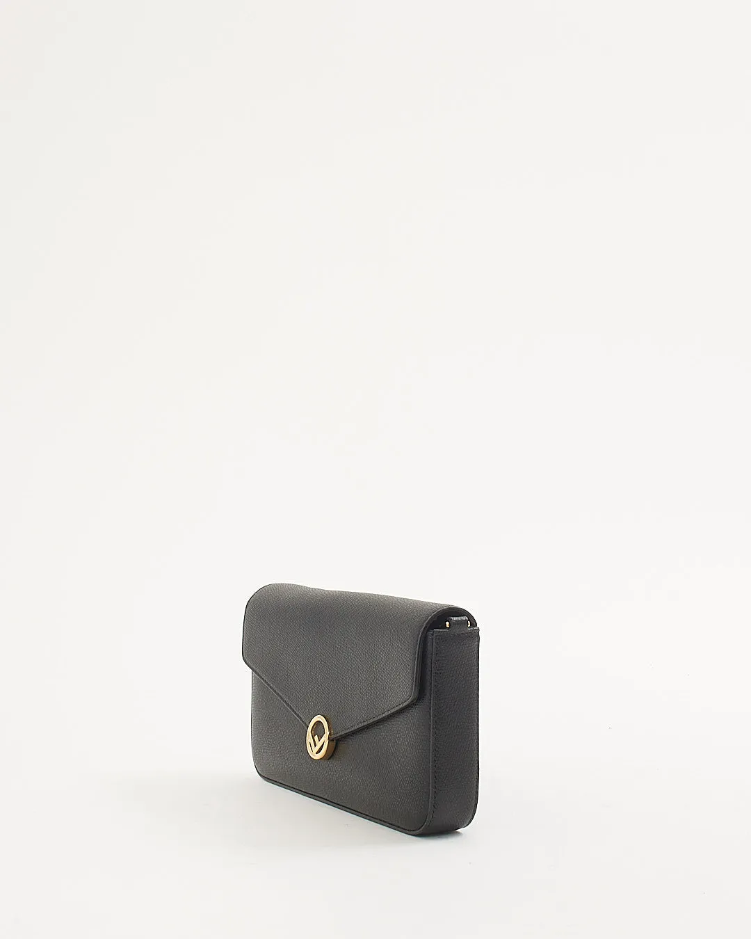 Fendi Black Leather Wallet On Chain