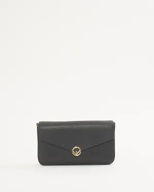 Fendi Black Leather Wallet On Chain
