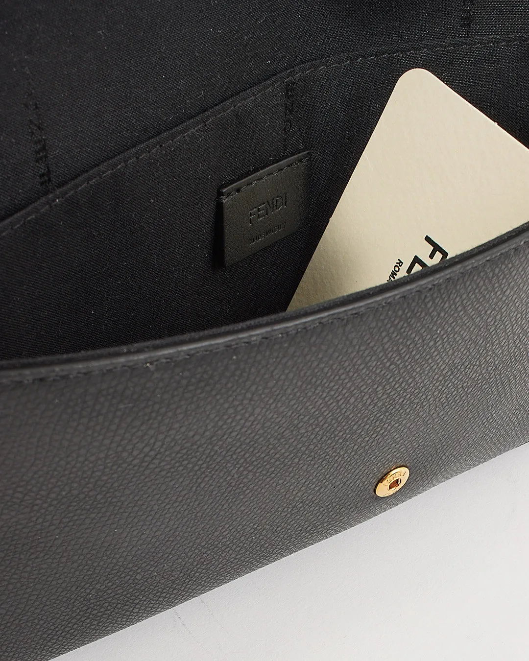 Fendi Black Leather Wallet On Chain