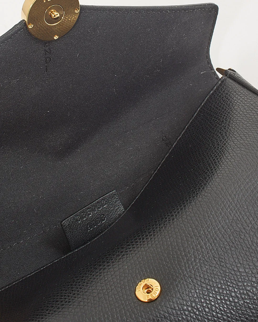 Fendi Black Leather Wallet On Chain