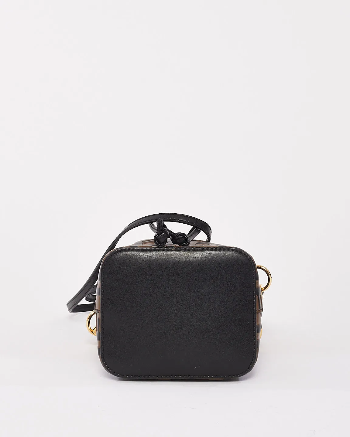 Fendi Brown Monogram Leather Mini Mon Tresor Bucket Bag