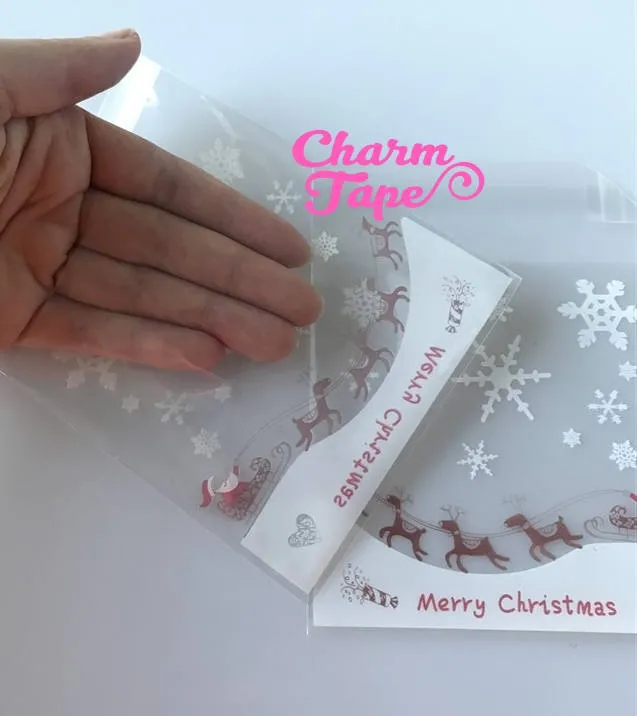 Festive Santa Claus Gift Bags Cello Bags Self-adhesive Cookie bags - Favors Bags - Party bags 20/50/100 bags CB50
