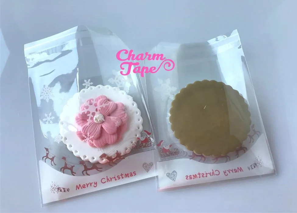 Festive Santa Claus Gift Bags Cello Bags Self-adhesive Cookie bags - Favors Bags - Party bags 20/50/100 bags CB50