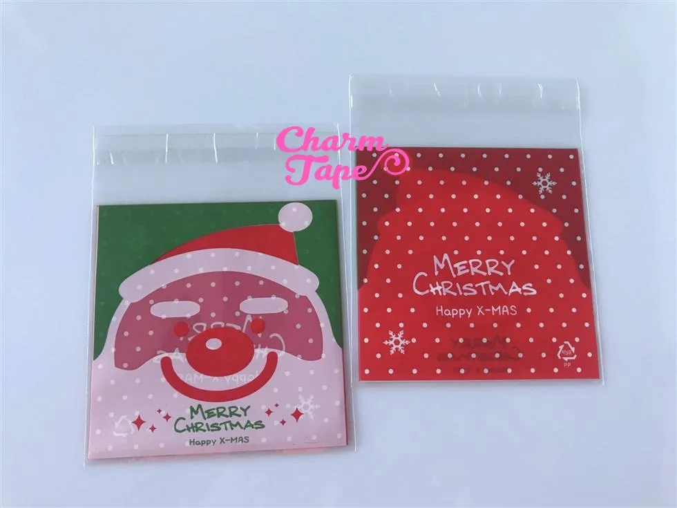 Festive Santa Claus Gift Bags Cello Bags Self-adhesive Cookie bags - Favors Bags - Party bags 20/50/100 bags CB50