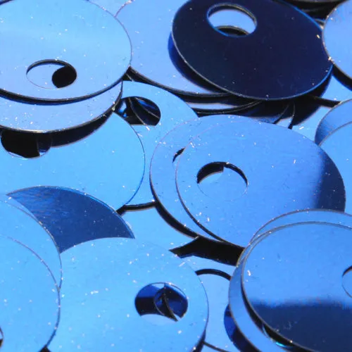 Flat Round Top Large Hole Sequin #34 Blue (Metallic)