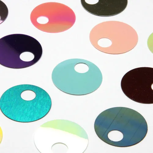 Flat Round Top Large Hole Sequin #34 Blue (Metallic)
