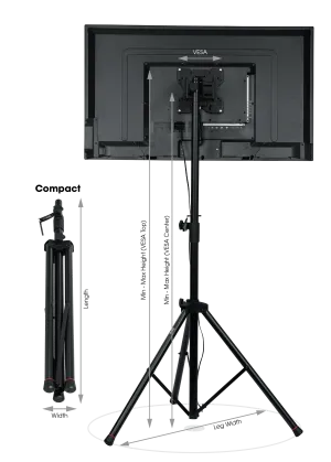 Frameworks GFW-AV-LCD-1 Adj. tripod LCD/LED Stand
