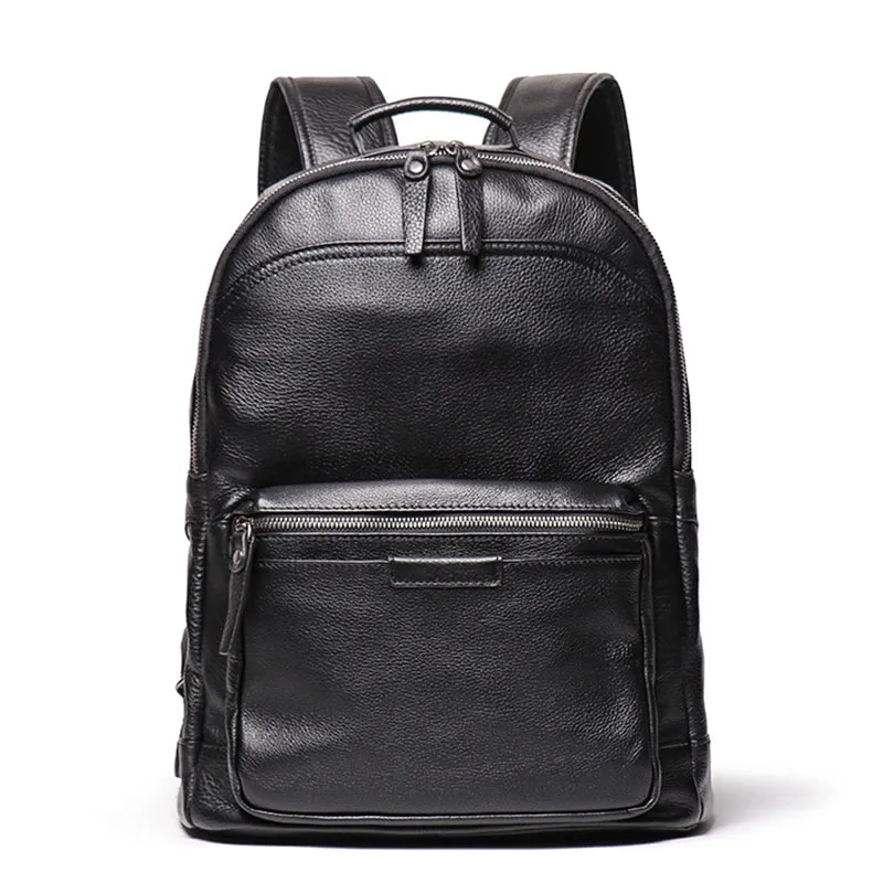 Full Grain Leather Men Backpack Handmade Leather Laptop Backpack Travel Backpack 88120