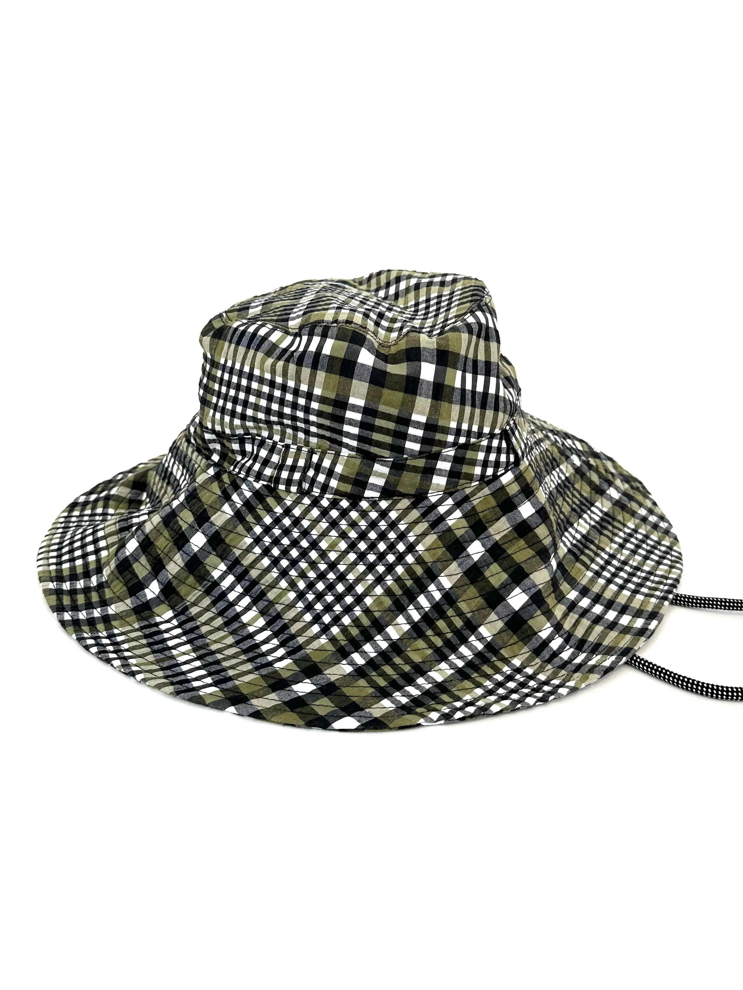 Ganni Plaid Seersucker Bucket Hat