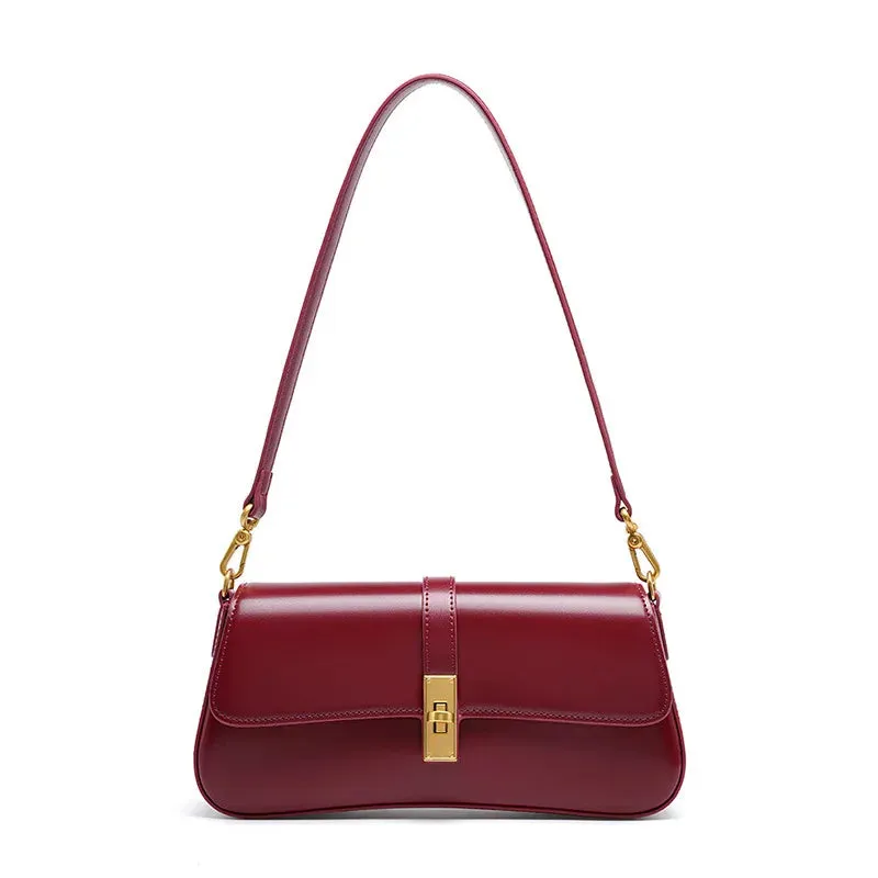 Genuine Leather Women's Underarm Bag High Quality Shoulder Crossbody Bags New Fashion Retro Bags