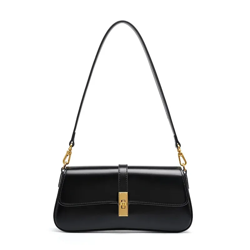 Genuine Leather Women's Underarm Bag High Quality Shoulder Crossbody Bags New Fashion Retro Bags