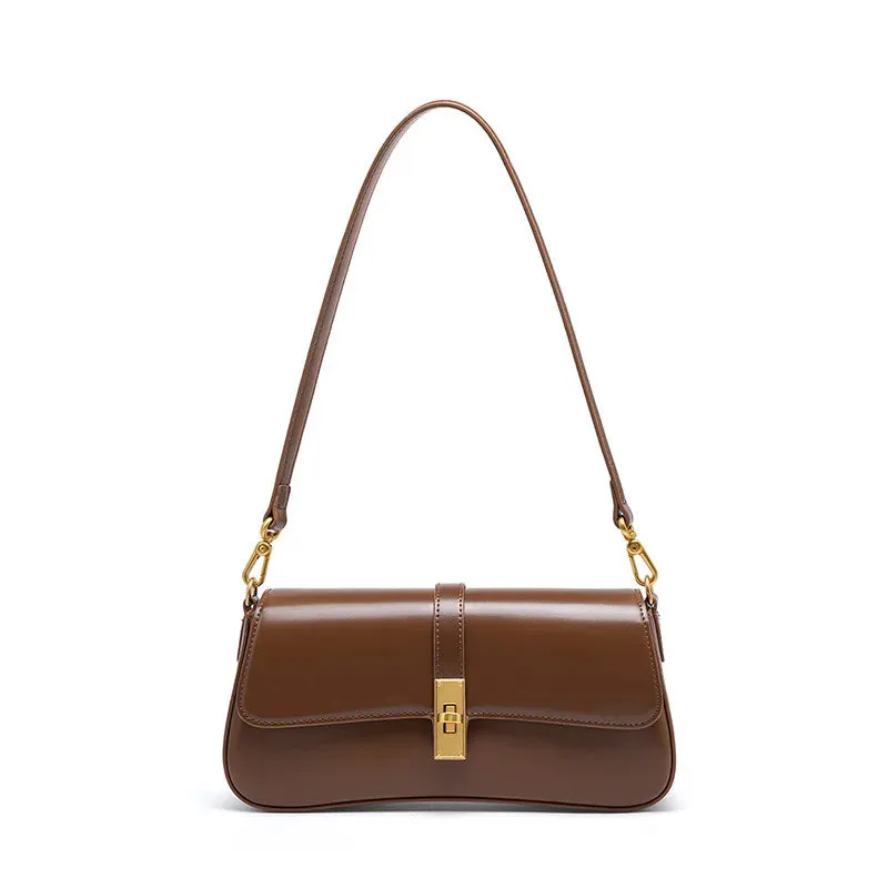 Genuine Leather Women's Underarm Bag High Quality Shoulder Crossbody Bags New Fashion Retro Bags