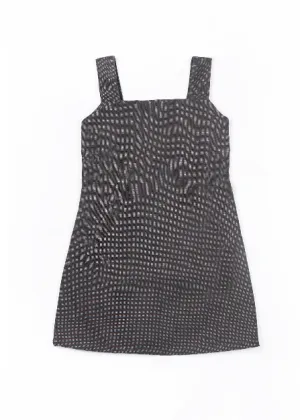 Girls Grey Blue Strappy Short Shift Dress with Back Bucket Pocket