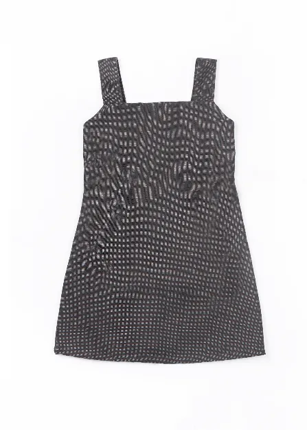 Girls Grey Blue Strappy Short Shift Dress with Back Bucket Pocket