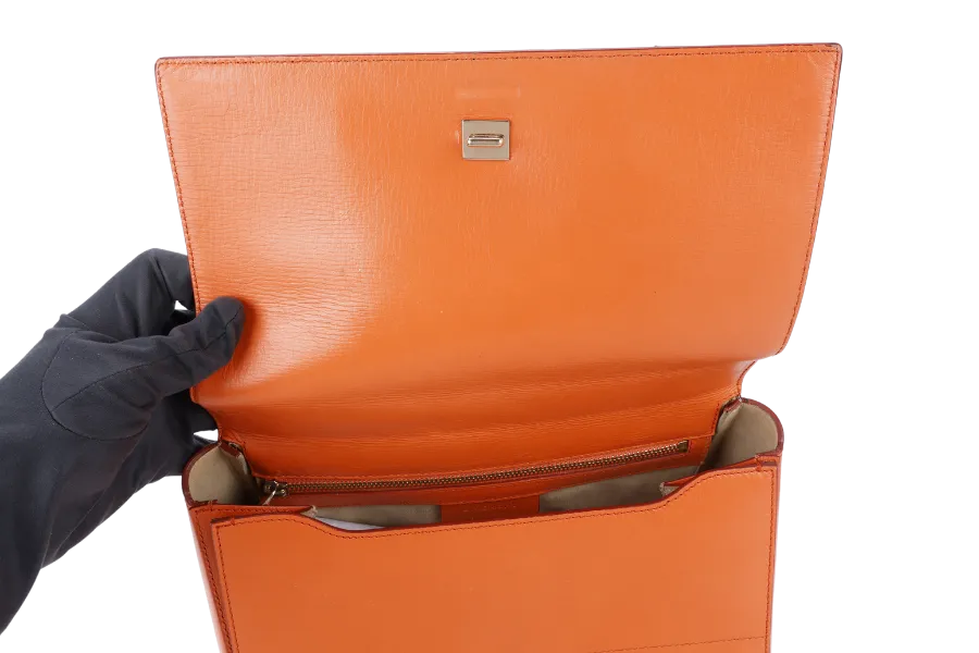GIVENCHY PANDORA BOX BAG ORANGE LEATHER GOLD HARDWARE NO DUST COVER