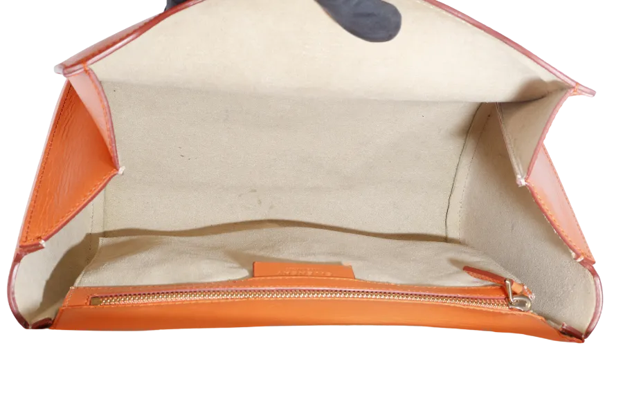 GIVENCHY PANDORA BOX BAG ORANGE LEATHER GOLD HARDWARE NO DUST COVER