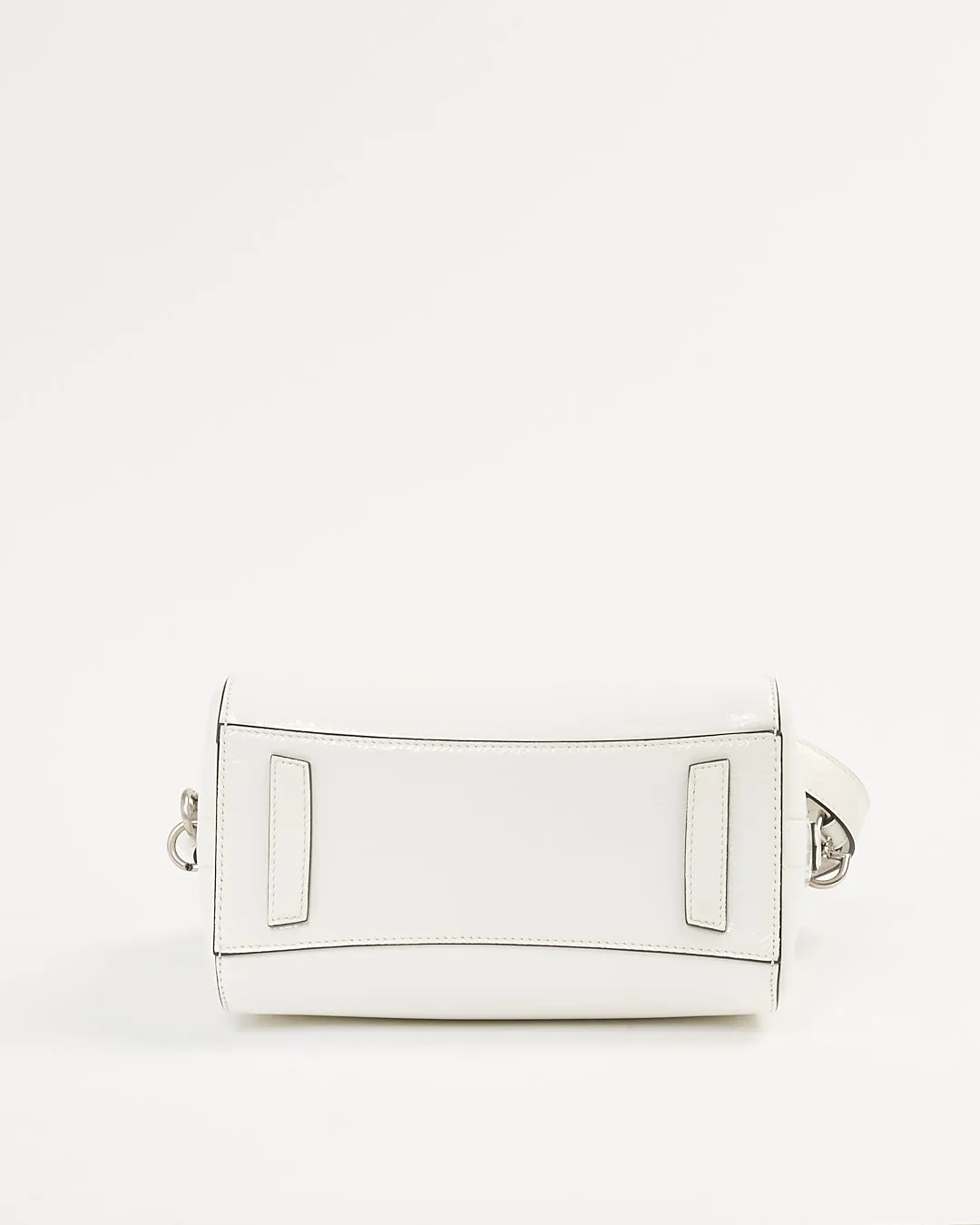 Givenchy White Patent Crinkled Leather Mini Antigona Bag