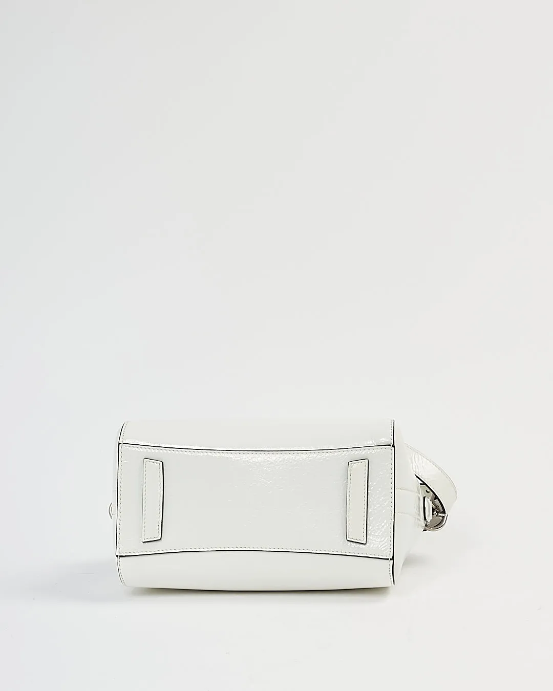 Givenchy White Patent Crinkled Leather Mini Antigona Bag