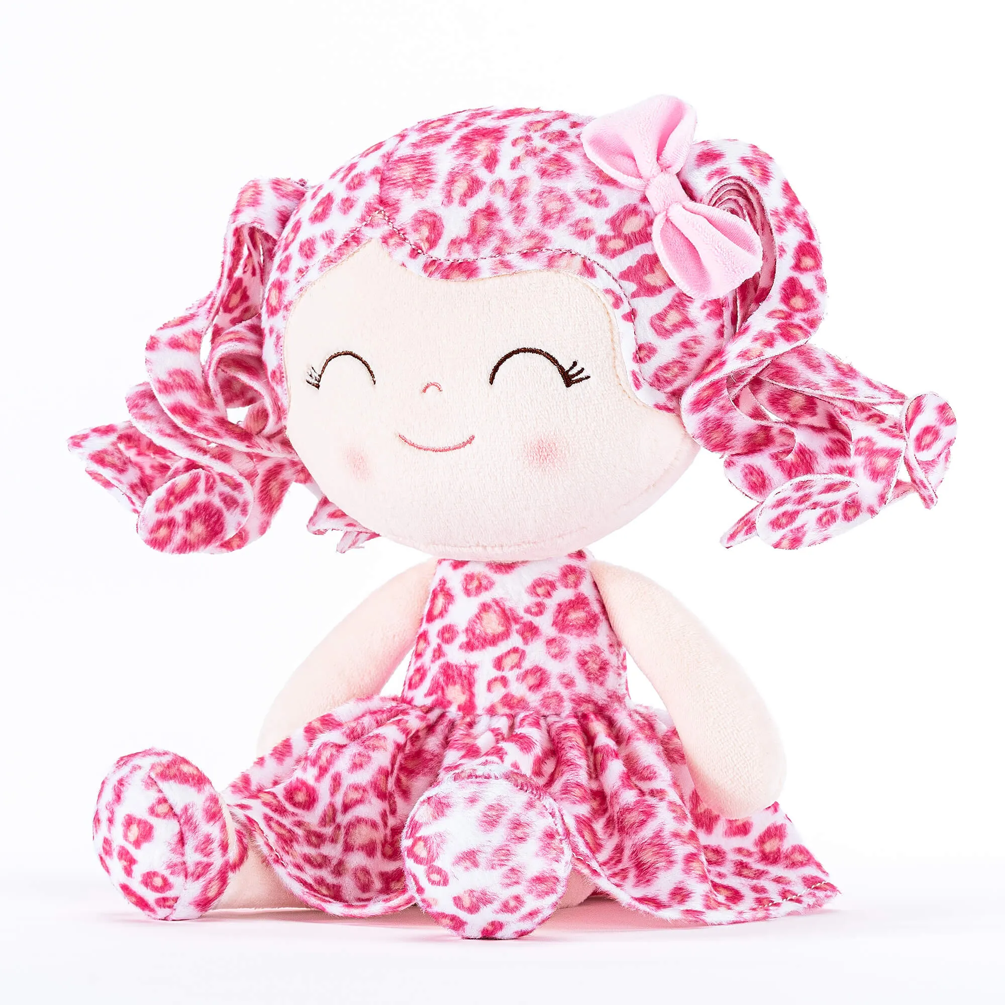 Gloveleya 12-inch Personalized Plush Jungle Animal Doll Pink Leopard Costume