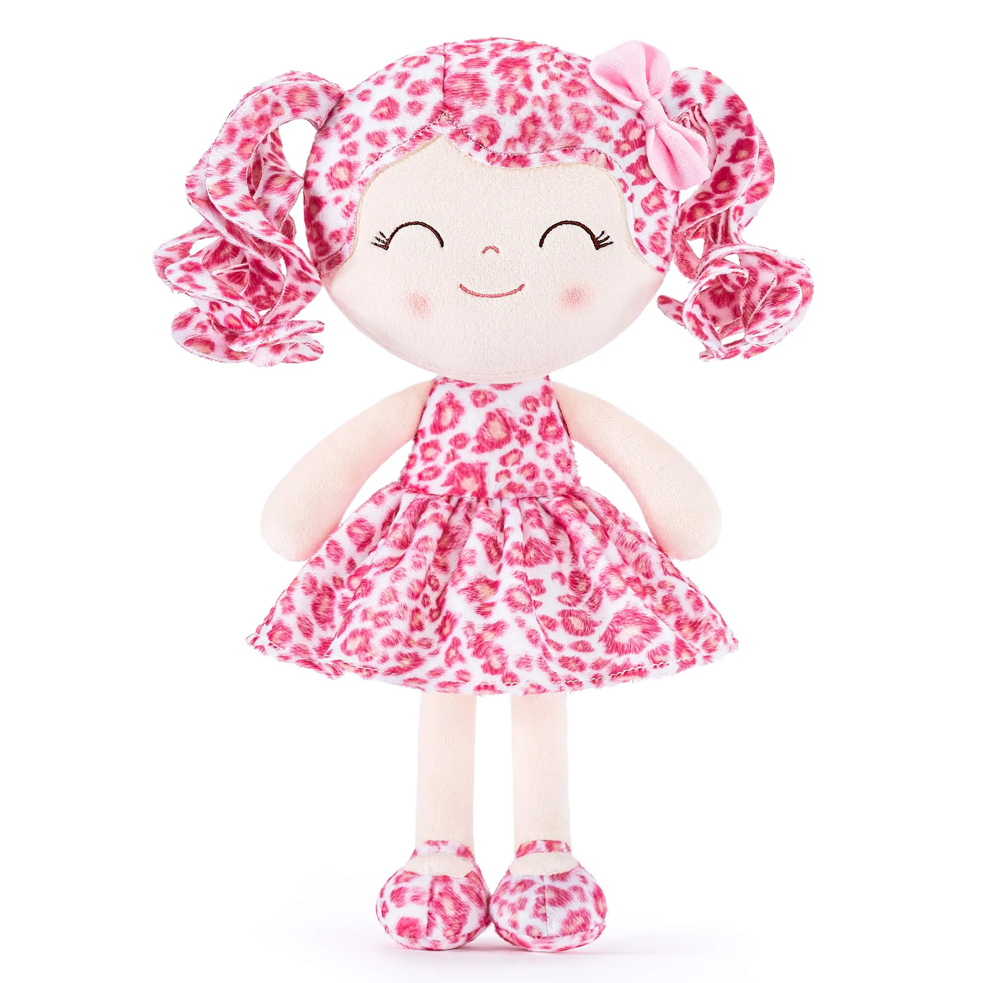 Gloveleya 12-inch Personalized Plush Jungle Animal Doll Pink Leopard Costume