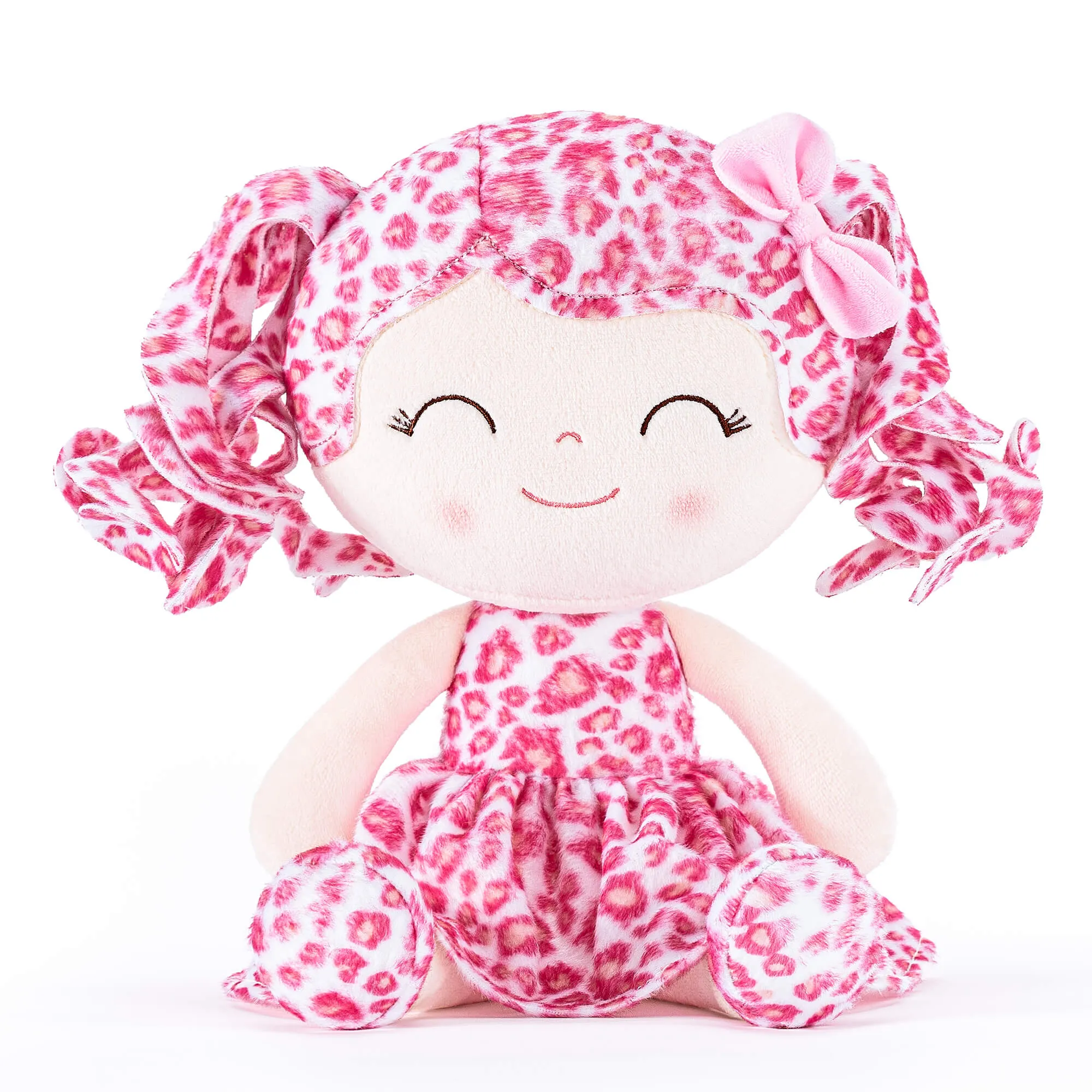 Gloveleya 12-inch Personalized Plush Jungle Animal Doll Pink Leopard Costume