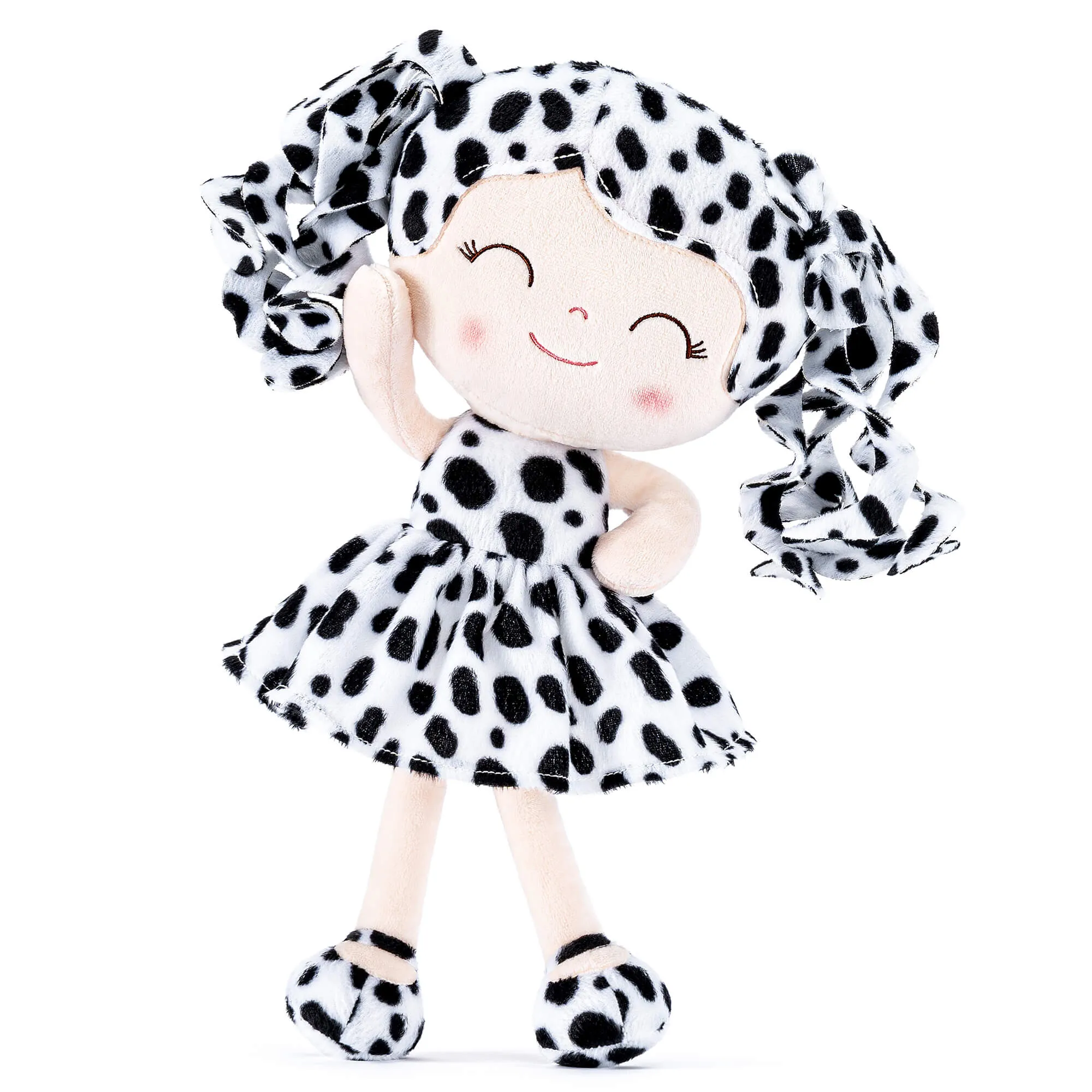 Gloveleya 12-inch Personalized Plush Jungle Animal Spots Black and White
