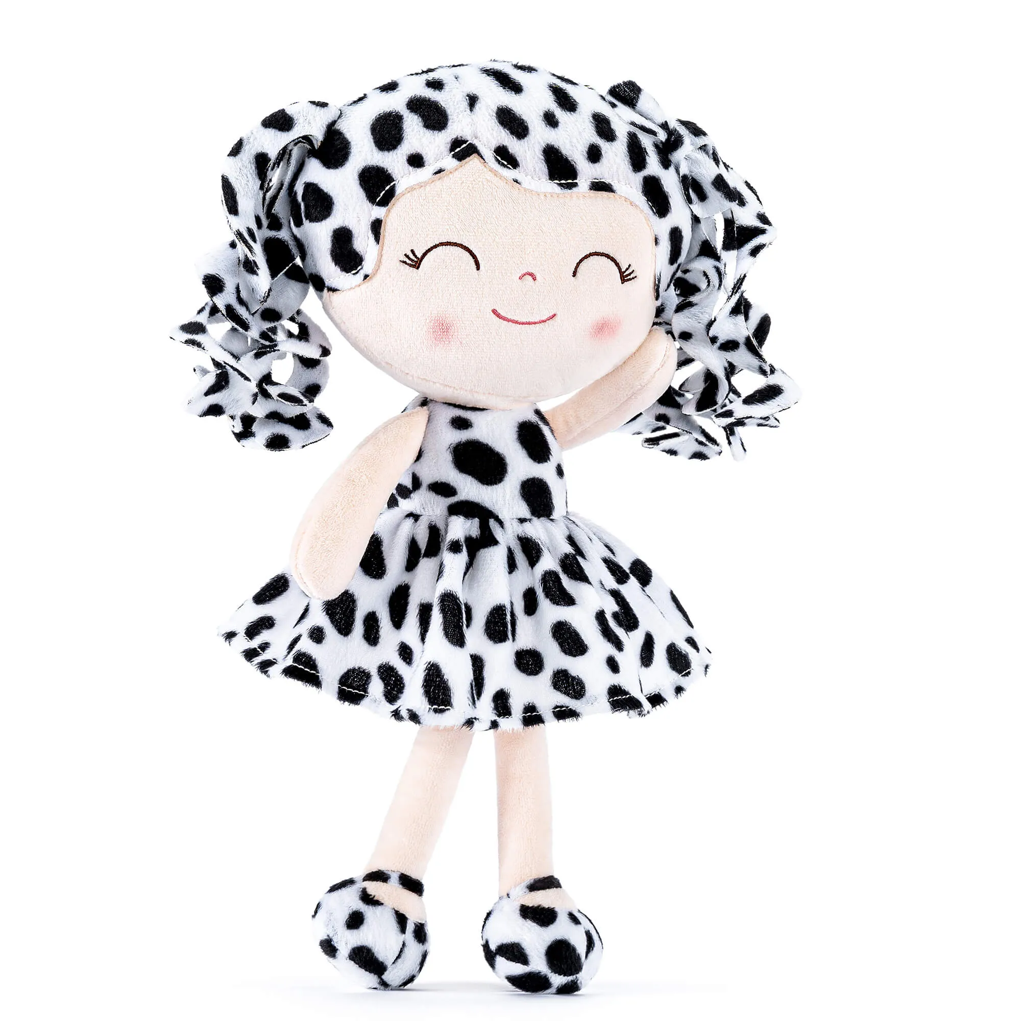 Gloveleya 12-inch Personalized Plush Jungle Animal Spots Black and White