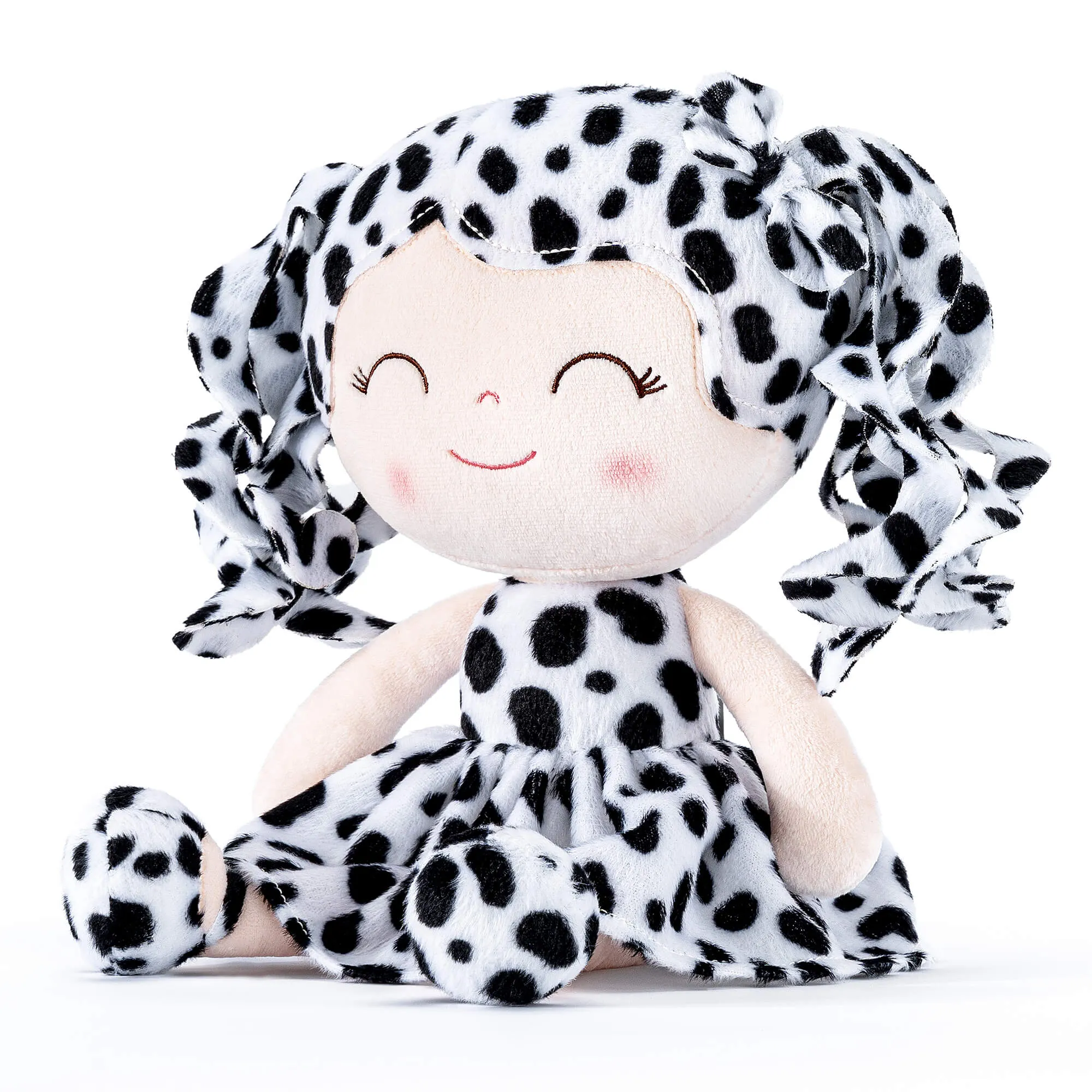 Gloveleya 12-inch Personalized Plush Jungle Animal Spots Black and White