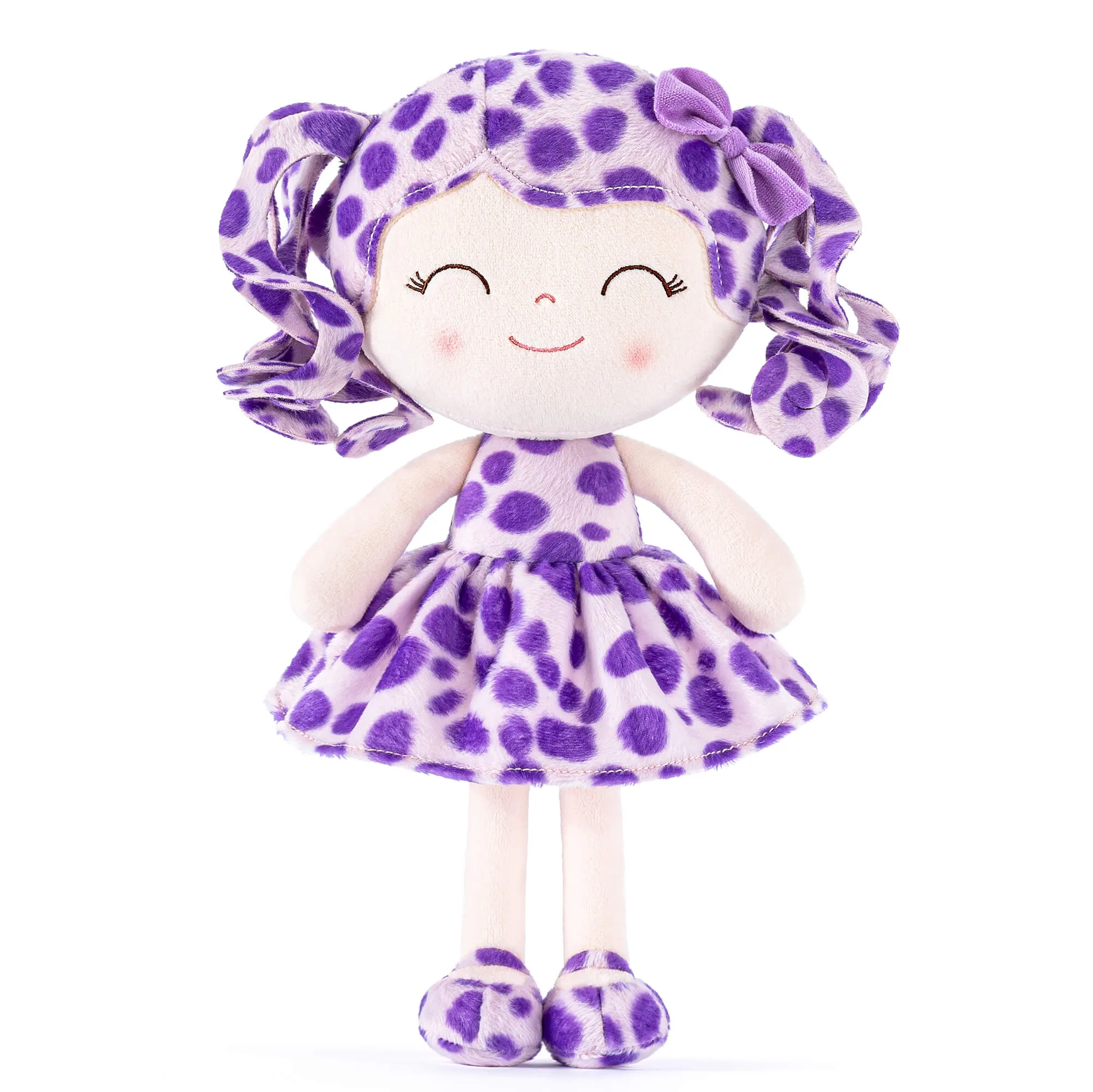 Gloveleya 12-inch Personalized Plush Jungle Animal Spots Purple