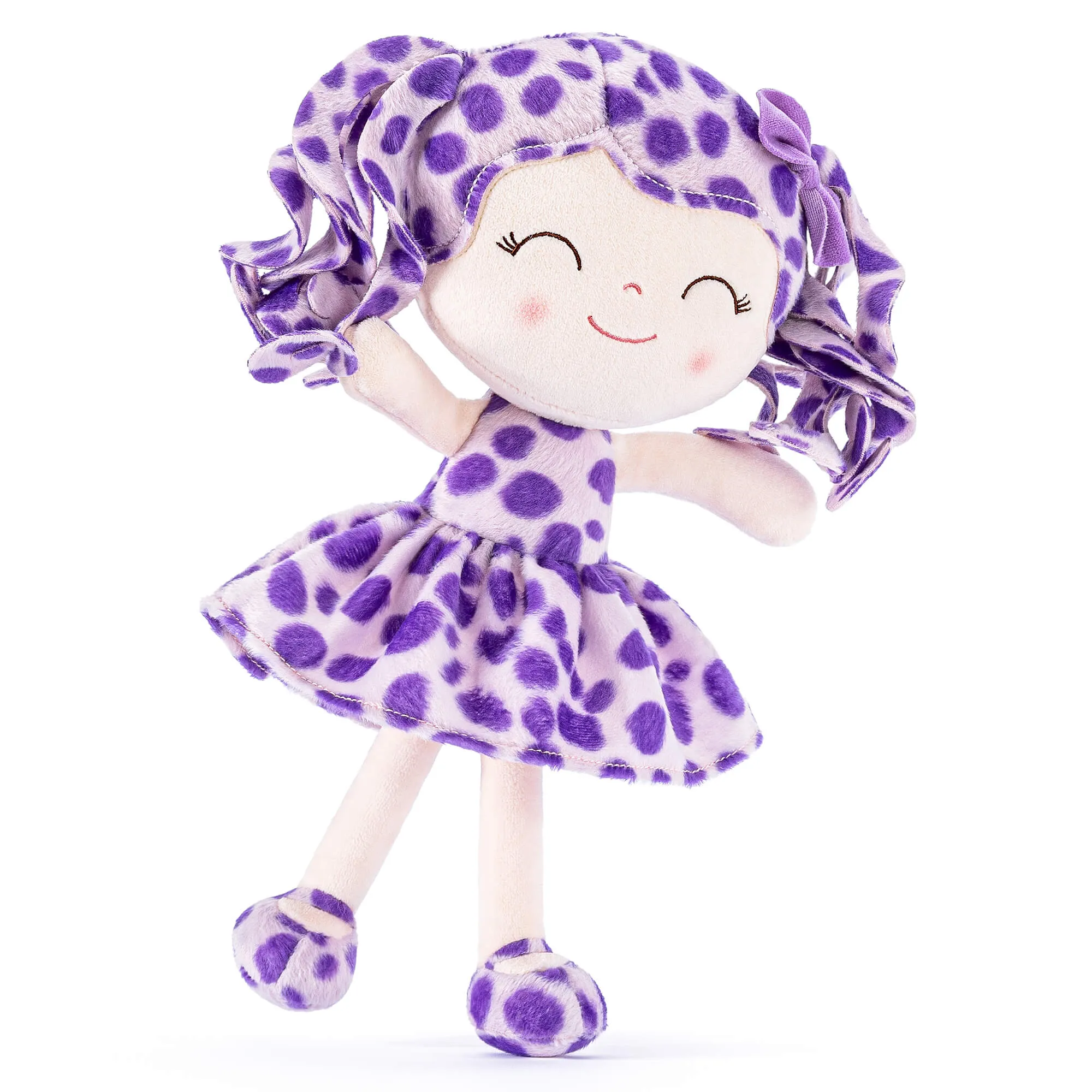 Gloveleya 12-inch Personalized Plush Jungle Animal Spots Purple