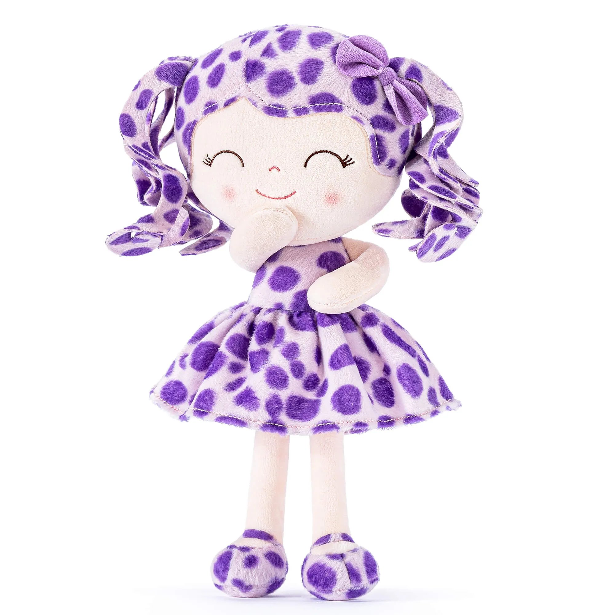 Gloveleya 12-inch Personalized Plush Jungle Animal Spots Purple
