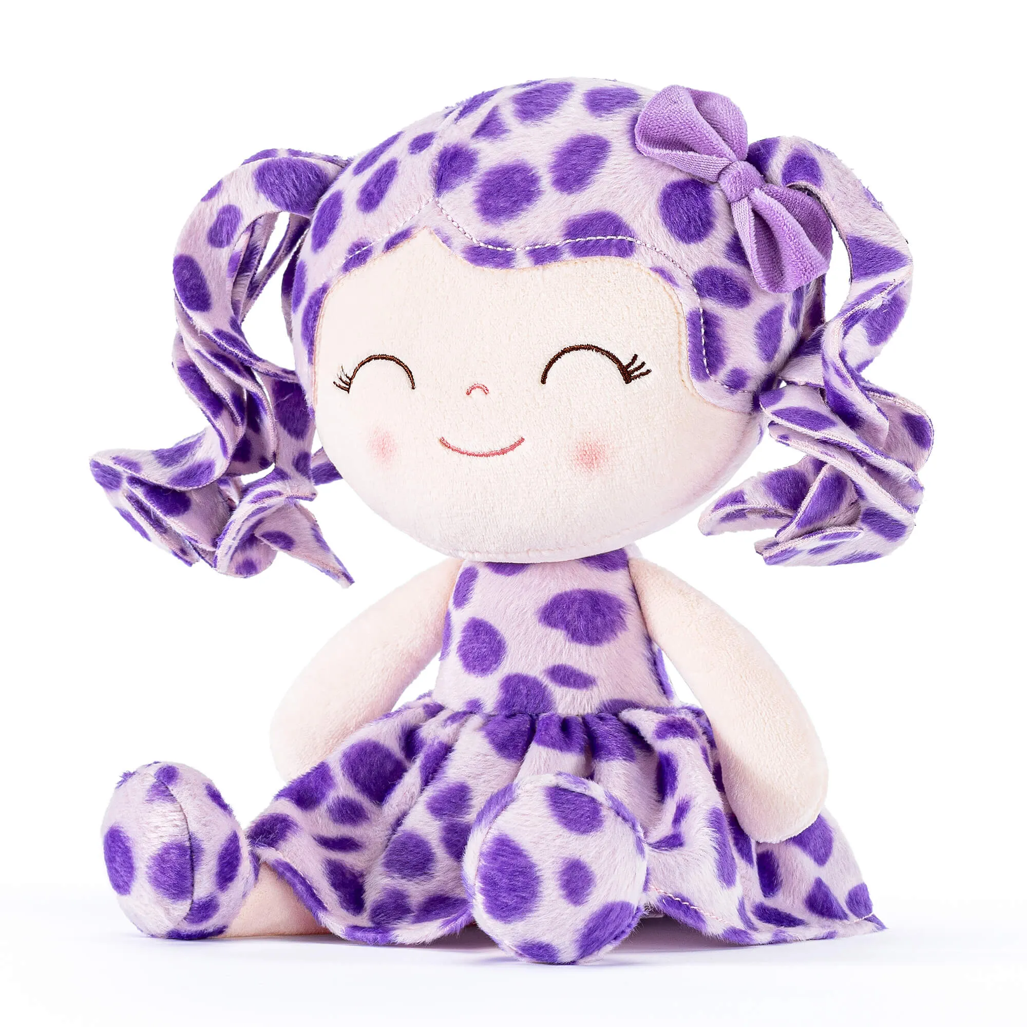 Gloveleya 12-inch Personalized Plush Jungle Animal Spots Purple