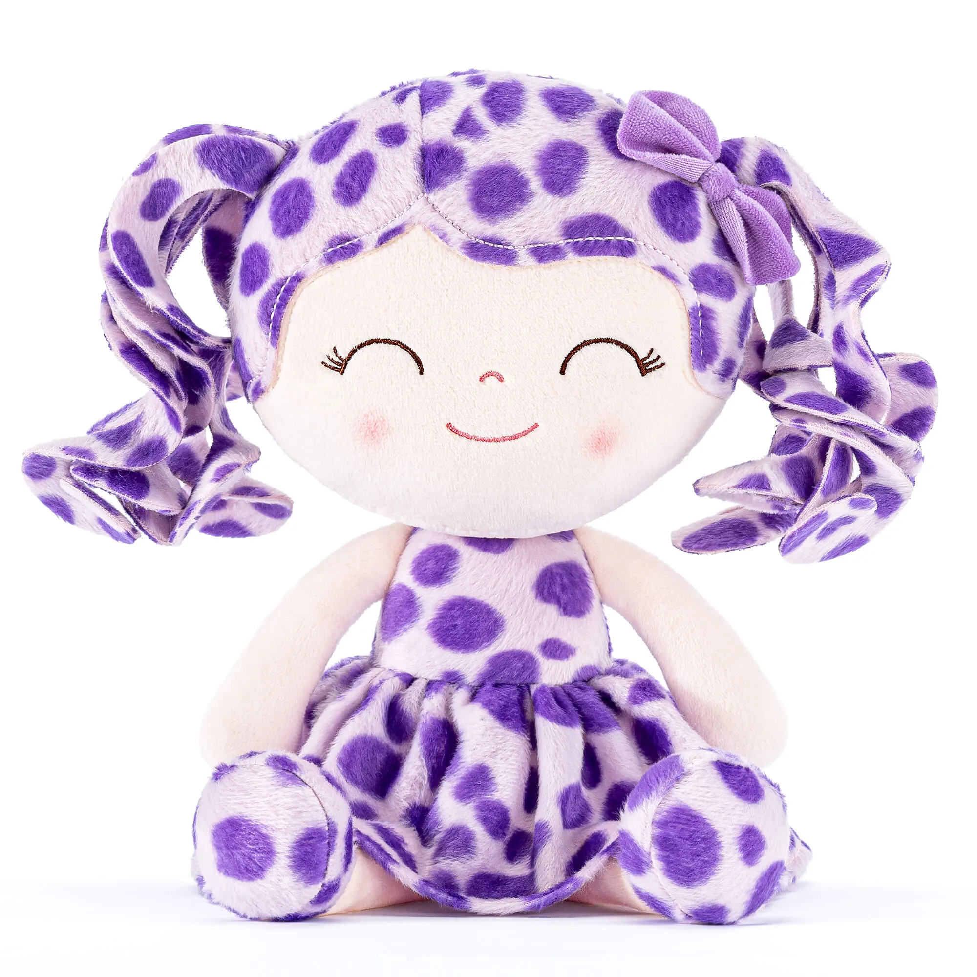 Gloveleya 12-inch Personalized Plush Jungle Animal Spots Purple