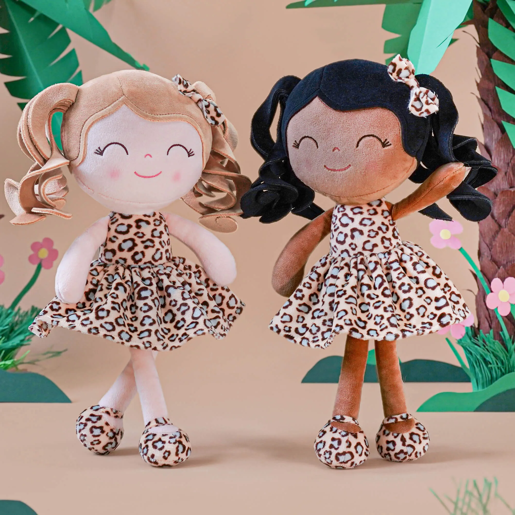 Gloveleya 12-inch Plush Jungle Animal Doll Leopard