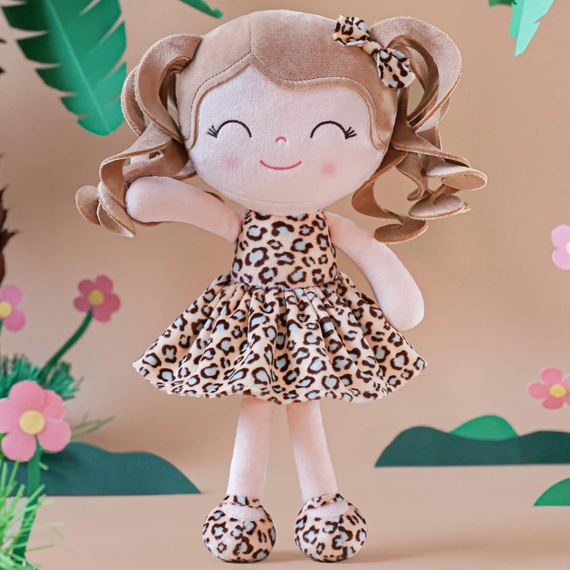 Gloveleya 12-inch Plush Jungle Animal Doll Leopard
