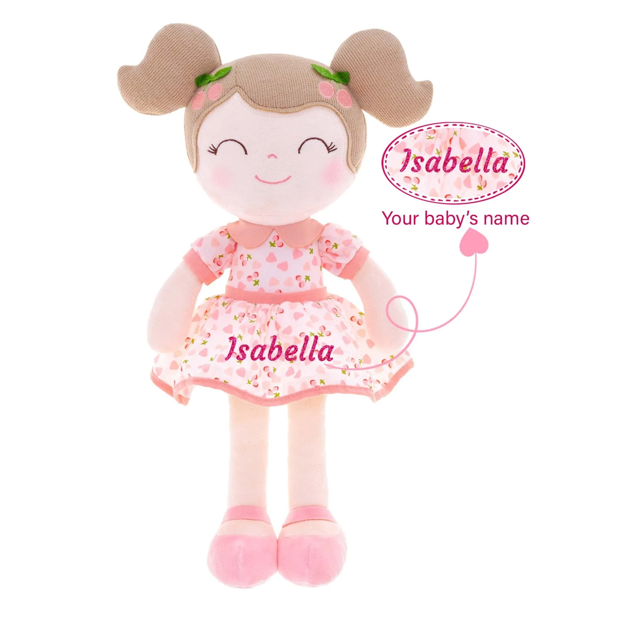 Gloveleya 16-inch Baby Doll Girl Gift Cherry Girl Dolls Pink