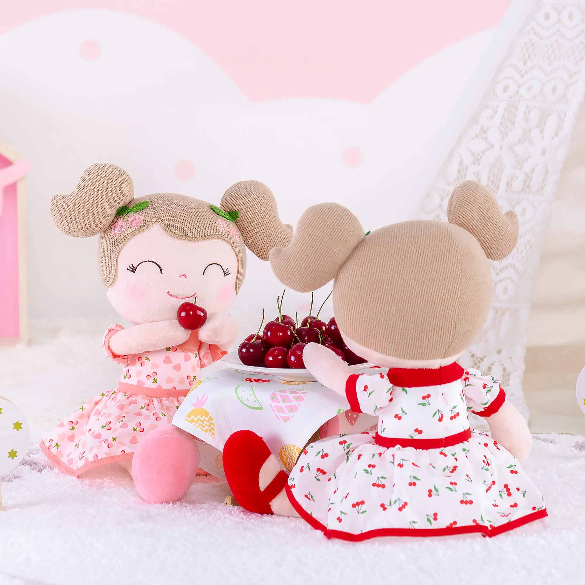 Gloveleya 16-inch Personalized Baby Doll Girl Gift Cherry Girl Dolls Red