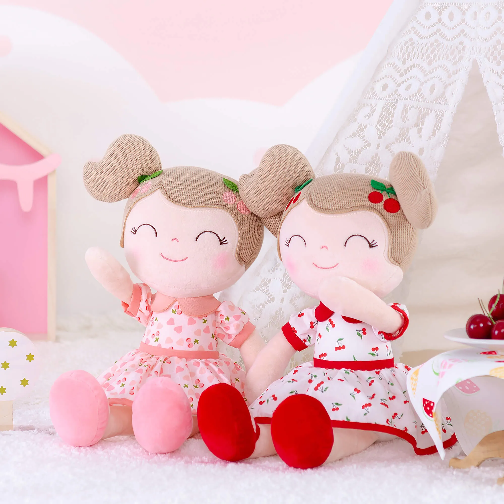 Gloveleya 16-inch Personalized Baby Doll Girl Gift Cherry Girl Dolls Red