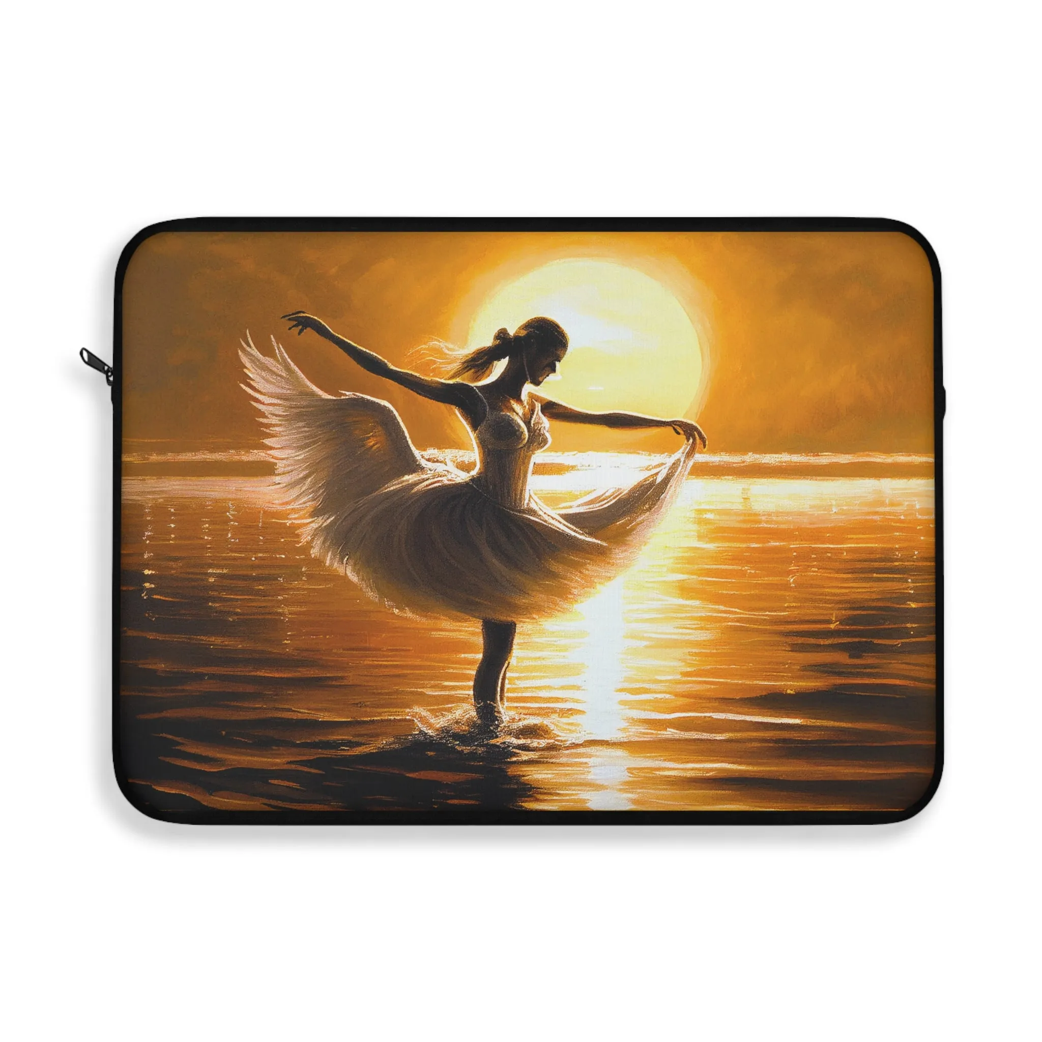 Graceful Swan Dancer Laptop Sleeve - Elegant Protection for Your Device in Two Sizes