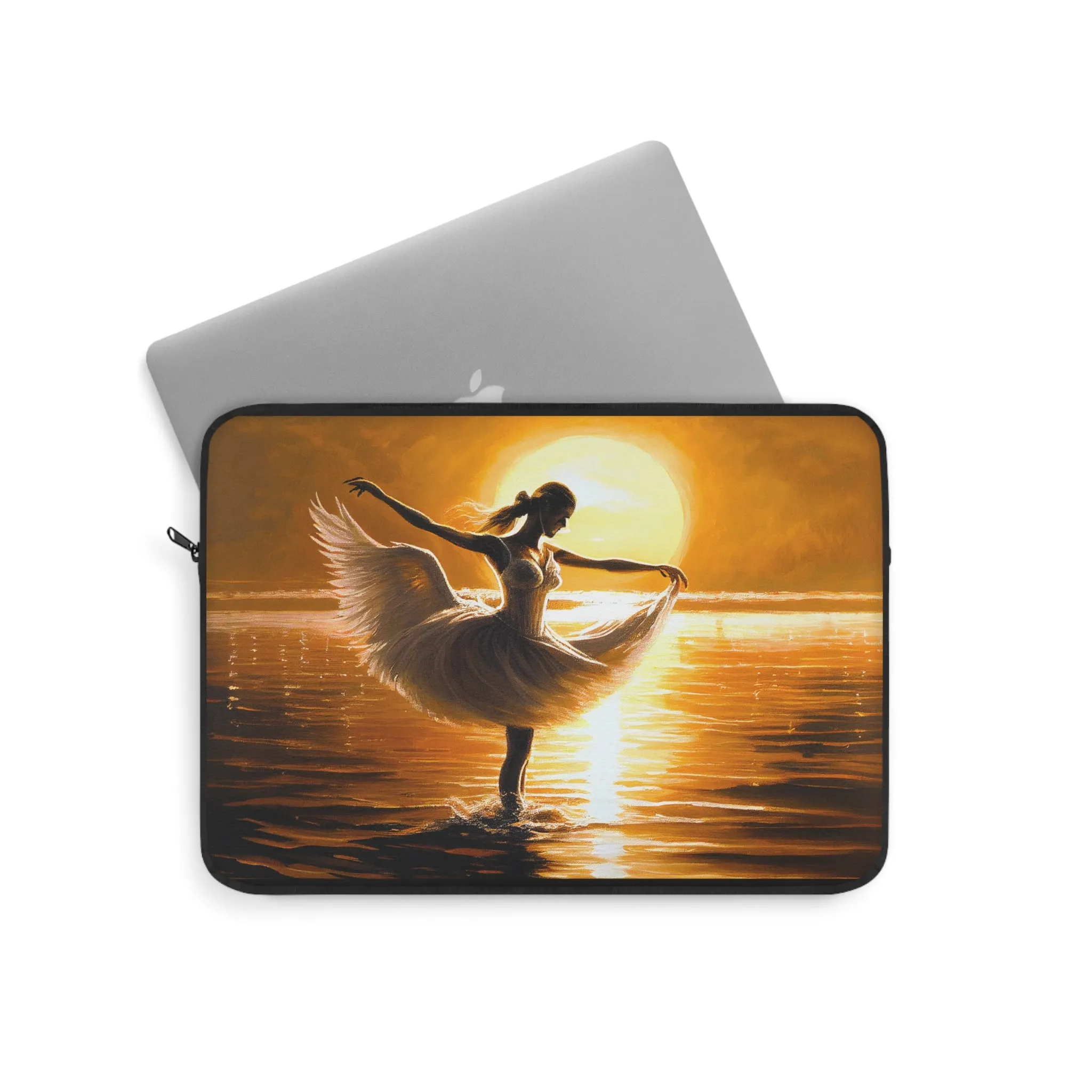 Graceful Swan Dancer Laptop Sleeve - Elegant Protection for Your Device in Two Sizes