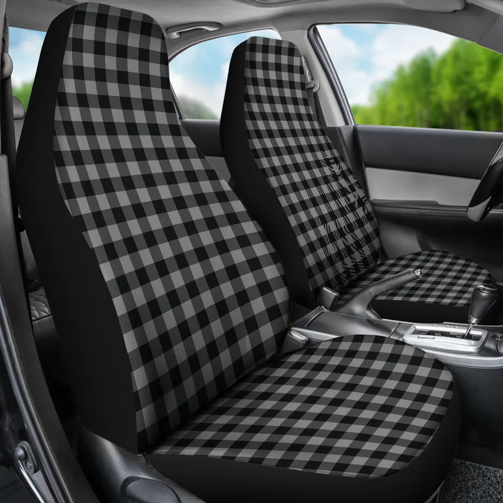 Gray Small Buffalo Plaid Car Seat Covers Set