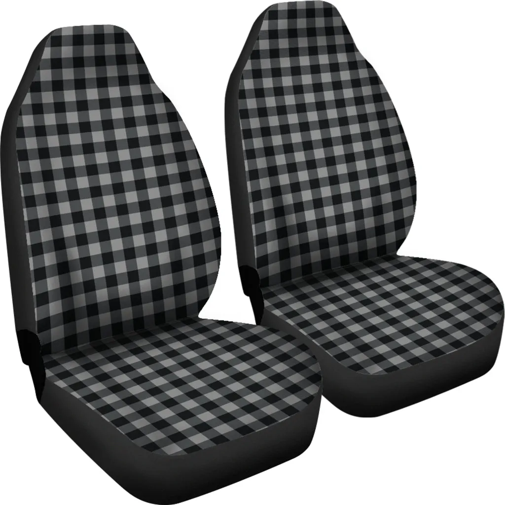 Gray Small Buffalo Plaid Car Seat Covers Set