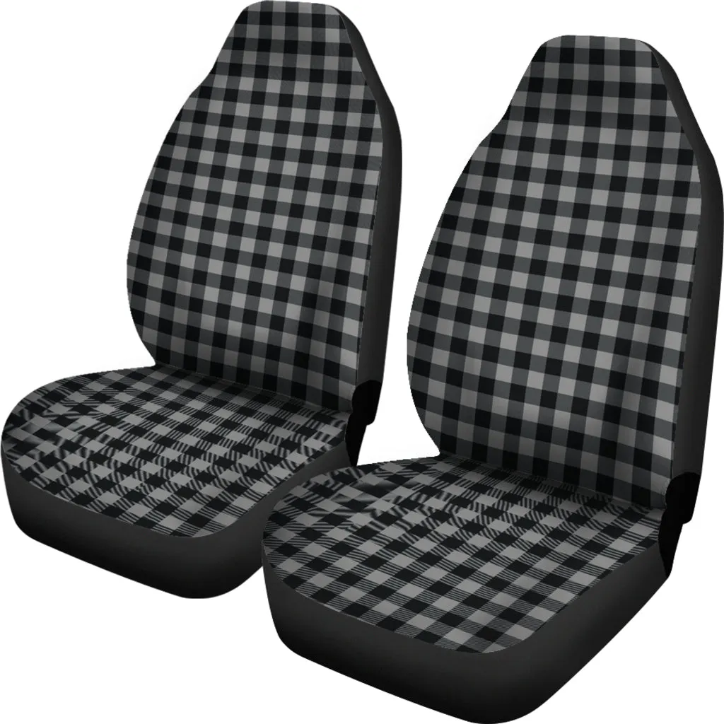Gray Small Buffalo Plaid Car Seat Covers Set