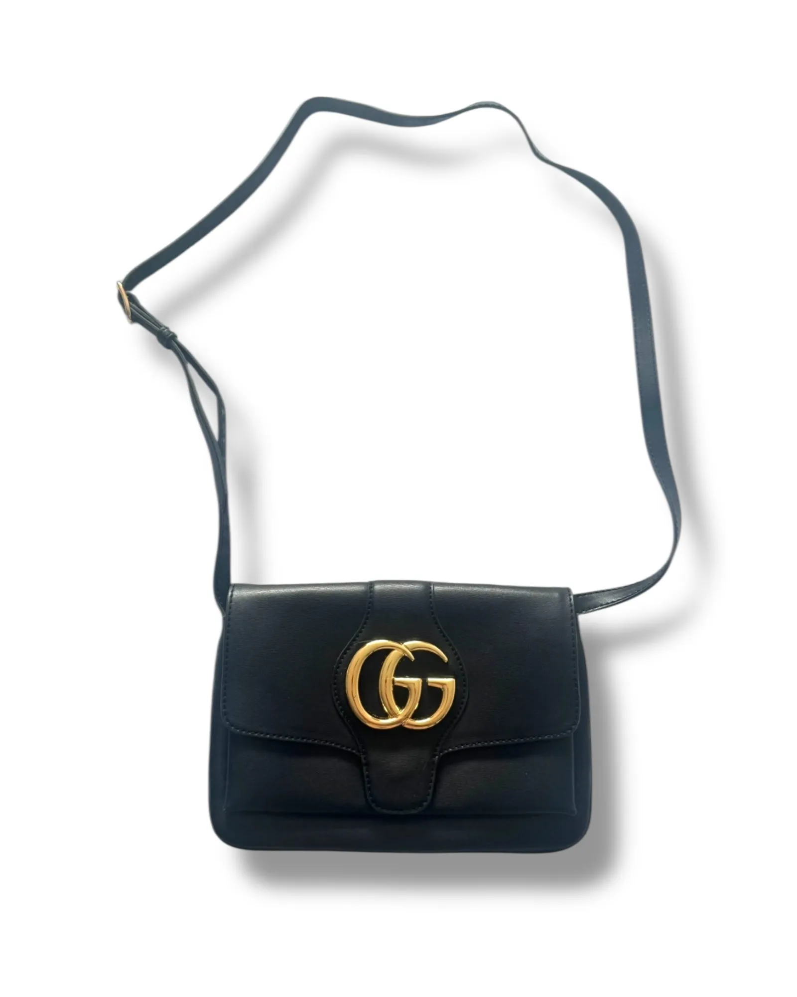 Gucci Arli Shoulder Bag - Black Leather - Gold GG