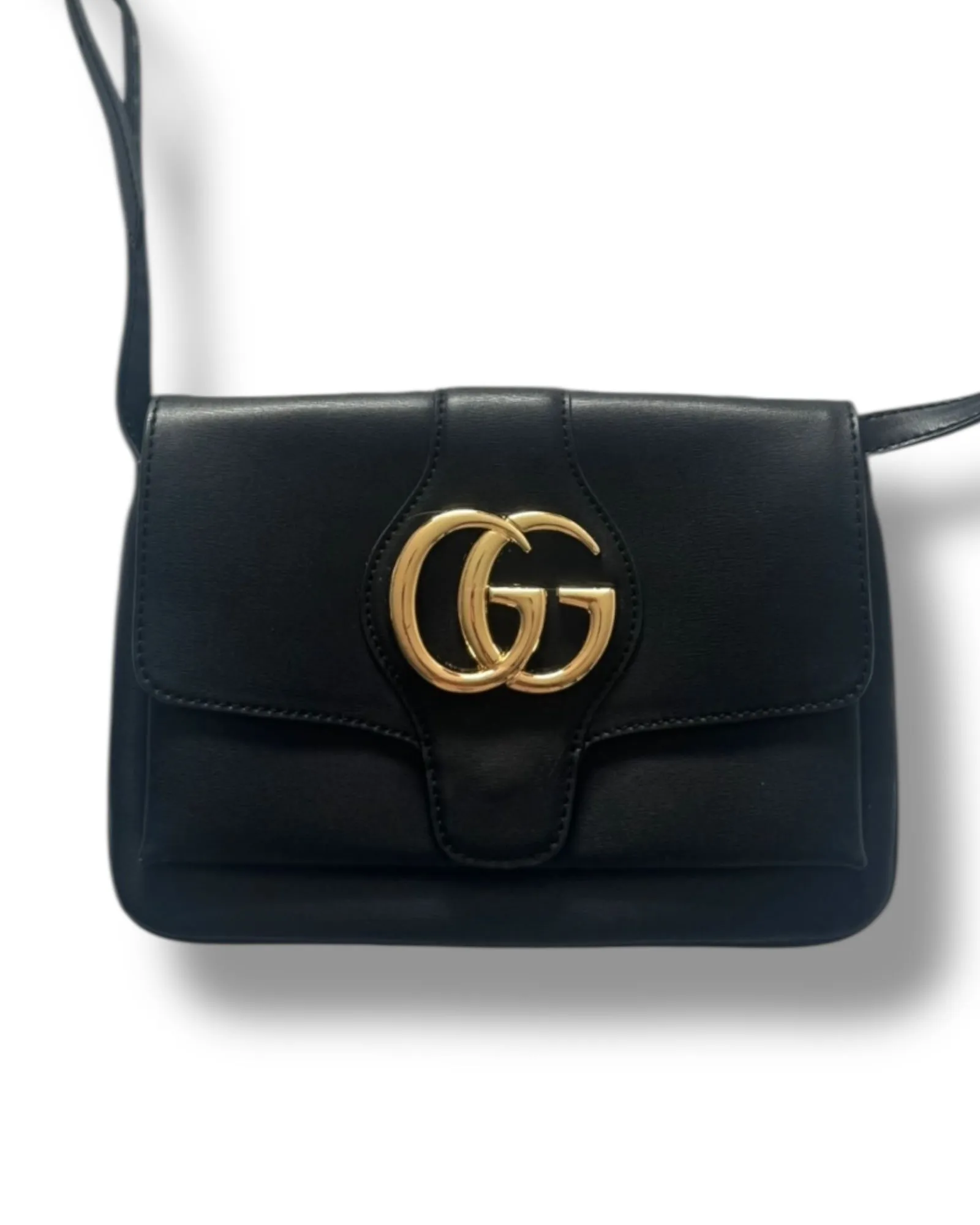 Gucci Arli Shoulder Bag - Black Leather - Gold GG