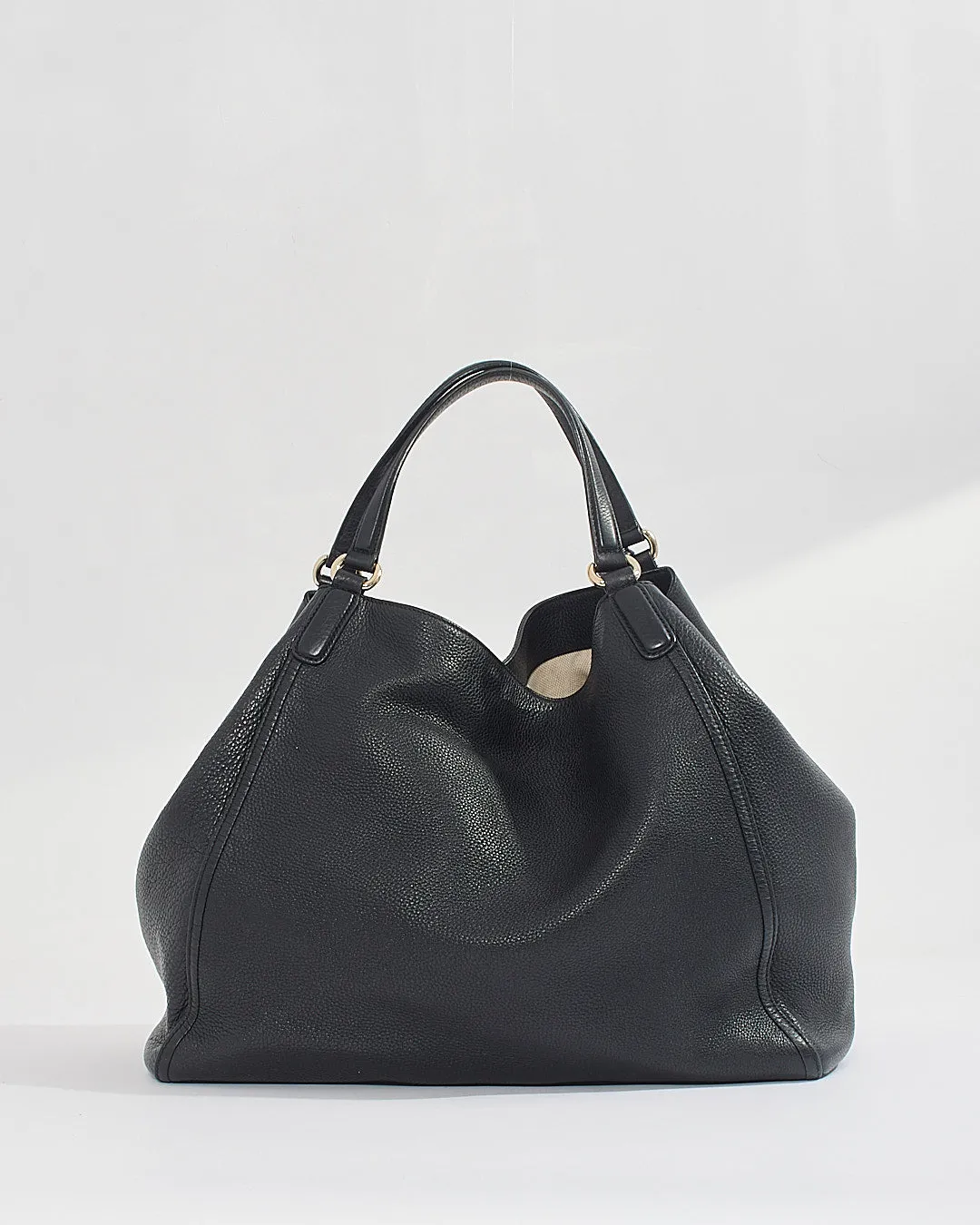 Gucci Black Pebbled Leather Large Soho Tote Handbag